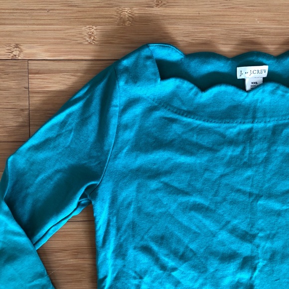 J Crew emerald scallop tee - Picture 1 of 6